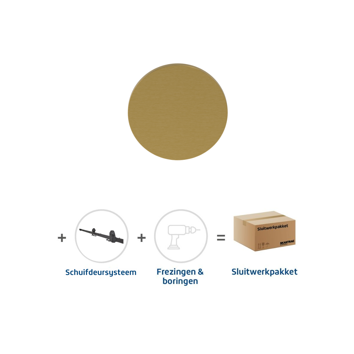 Sluitwerkpakketten met Deurknop Orbit Mat Messing